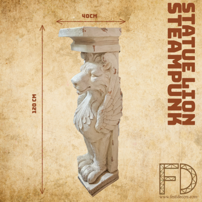 Statue de lion en marbre