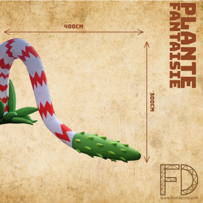 Plante gonflable rouge et blanche