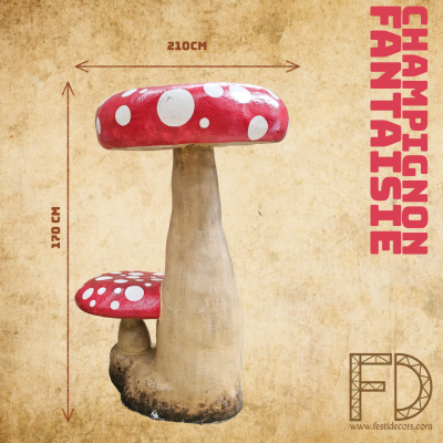 Gros champignon rouge 2 chapeaux
