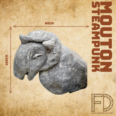 Mouton statue effet pierre